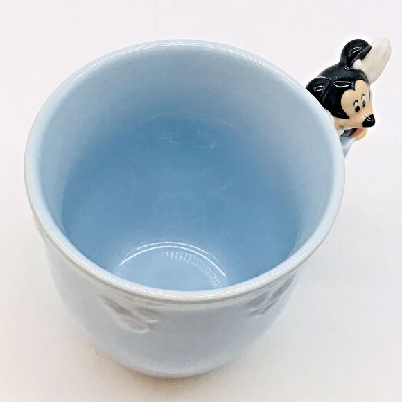 The Disney Store Mickey Mouse on Handle Coffee Mug Blue Ceramic Tea Cup 4.5 x 4 - Picture 5 of 8